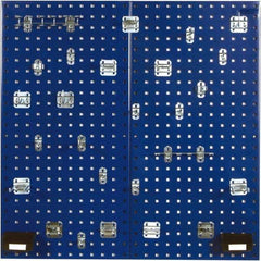 Triton - 18" Wide x 36" High Peg Board Kit - 2 Panels, 28 Hooks, Steel with Epoxy Coating, Blue - All Tool & Supply