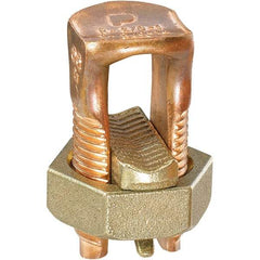 Panduit - 8 AWG, Copper Wire Compatible, Copper Alloy, Hex Split Bolt Connector - 3-3/4" OAL, 1.03" Wire Slot Diam, 26.162" Head Width - All Tool & Supply