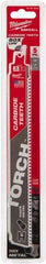 Milwaukee Tool - 9" Long x 1" Thick, Carbide Reciprocating Saw Blade - Straight Profile, 7 TPI, Toothed Edge, Universal Shank - All Tool & Supply