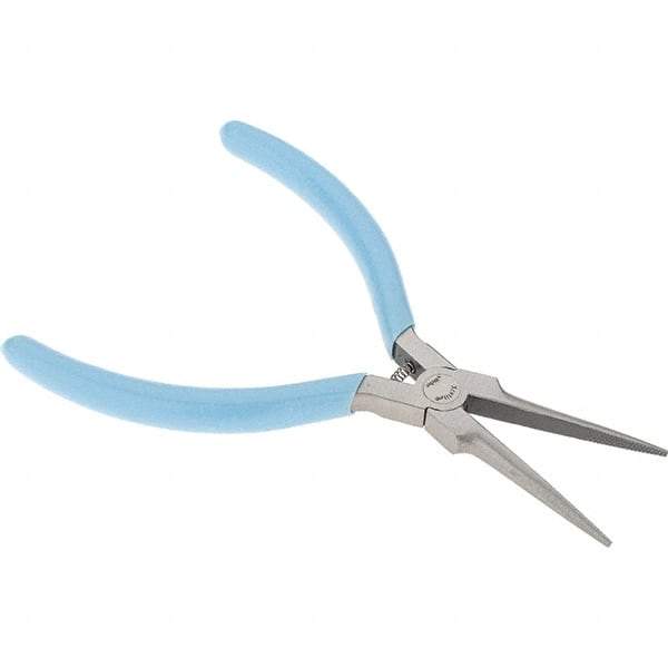 Xcelite - 1-3/4" Jaw Length x 15/32" Jaw Width, Long Needle Nose Comfort Grip Pliers - Serrated Jaw, Bi-Material Cushion Handle - All Tool & Supply