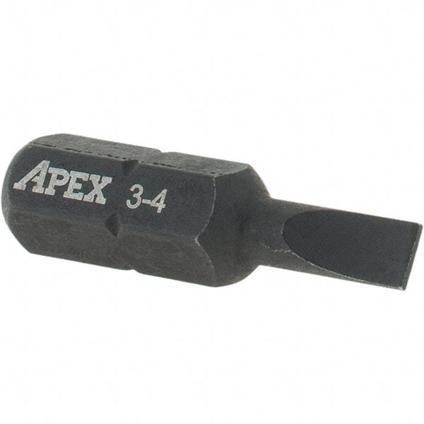 Apex - 0.148" Blade Width, 1/4" Drive, Slotted Screwdriver Bit - 1" OAL - All Tool & Supply