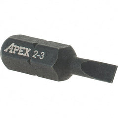 Apex - 0.132" Blade Width, 1/4" Drive, Slotted Screwdriver Bit - 1" OAL - All Tool & Supply