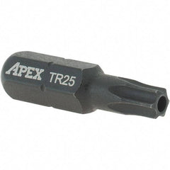 Apex - 1/4" Drive TT25/TT27 Tamperproof Torx Screwdriver Bit - 1" OAL, Insert Bit - All Tool & Supply