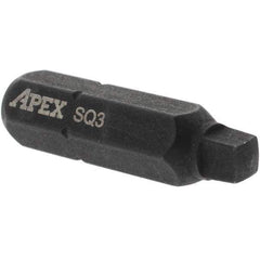 Apex - 1/4" Drive, #3 Square Screwdriver Bit - 1" OAL - All Tool & Supply