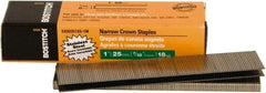 Stanley Bostitch - 1" Long x 7/32" Wide, 18 Gauge Narrow Crown Construction Staple - Steel, Chisel Point - All Tool & Supply