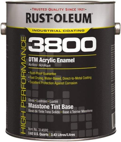 Rust-Oleum - 1 Gal Masstone Tint Base Gloss Finish Acrylic Enamel Paint - 150 to 270 Sq Ft per Gal, Interior/Exterior, Direct to Metal - All Tool & Supply