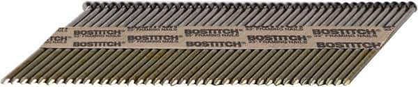 Stanley Bostitch - 11 Gauge 0.131" Shank Diam 3-1/4" Long Framing Nails for Power Nailers - Steel, Galvanized Finish, Smooth Shank, Angled Stick Paper Tape Collation, Round Head - All Tool & Supply