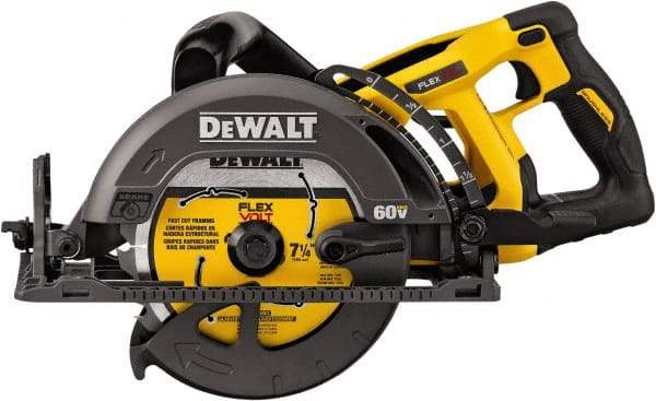 DeWALT - 60 Volt, 7-1/4" Blade, Cordless Circular Saw - 5,800 RPM, Lithium-Ion Batteries Not Included - All Tool & Supply