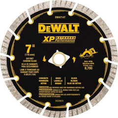 DeWALT - 7" Diam, 5/8" Arbor Hole Diam, 14 Tooth Wet & Dry Cut Saw Blade - Diamond Matrix, Fast Cutting Action, Standard Round Arbor - All Tool & Supply