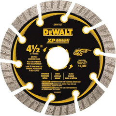 DeWALT - 4-1/2" Diam, 5/8" Arbor Hole Diam, 10 Tooth Wet & Dry Cut Saw Blade - Diamond Matrix, Fast Cutting Action, Standard Round Arbor - All Tool & Supply