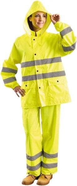 OccuNomix - Size 2XL, High Visibility Yellow, Rain Jacket - 2 Pockets - All Tool & Supply