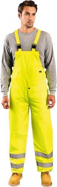 OccuNomix - Size M, High Visibility Yellow, Rain Bib Overall - 43" Chest, 1 Pocket, Open Ankle - All Tool & Supply