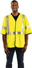 OccuNomix - Size M Flame Resistant/Retardant Yellow Solid General Purpose Vest - 36 to 38" Chest, ANSI 107-2015, ASTM F1506, ATPV=7.1 cal/Sq cm, NFPA 70E/HRC=1, Hook & Loop Closure, 1 Pocket, Polyester Blend - All Tool & Supply