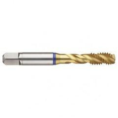 M12x1.75 6H 3-Flute PM Cobalt Blue Ring Semi-Bottoming 40 degree Spiral Flute Tap-TiN - All Tool & Supply