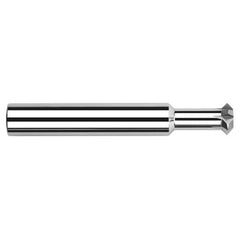 Double Angle Shank Cutters - 0.1562″ (5/32″) Cutter Diameter × 0.0780″ (5/64″) Width × 0.1560″ (5/32″) Neck Length Carbide Double Angle Shank Cutter, 4 Flutes - Exact Industrial Supply