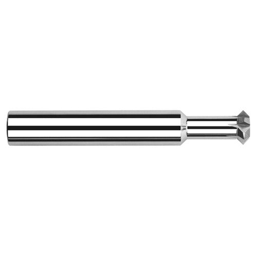 Double Angle Shank Cutters - 0.2500″ (1/4″) Cutter Diameter × 0.0650″ Width × 0.3120″ (5/16″) Neck Length Carbide Double Angle Shank Cutter, 4 Flutes - Exact Industrial Supply