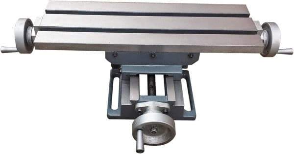 Interstate - 6-1/8" Table Width x 18-5/8" Table Length, 9" Cross Travel x 13" Longitudinal Travel, Slide Machining Table - 5.28" Overall Height, Two 1/2" Longitudinal T Slots - All Tool & Supply