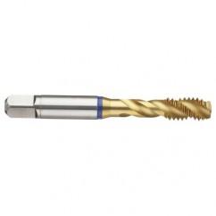 4-40 2B 3-Flute PM Cobalt Blue Ring Semi-Bottoming 40 degree Spiral Flute Tap-TiN - All Tool & Supply