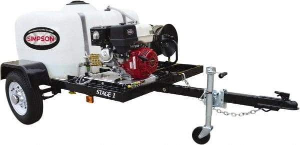 Simpson - Gas, 8.5 hp, 3,800 psi, 3.5 GPM, Cold Water Pressure Washer - CAT Triplex, 100' x 3/8" Hose - All Tool & Supply