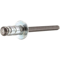 STANLEY Engineered Fastening - Size 6 Dome Head Aluminum Multi Grip Blind Rivet - Aluminum Mandrel, 0.063" to 1/4" Grip, 3/16" Head Diam, 0.192" to 0.205" Hole Diam, 0.116" Body Diam - All Tool & Supply