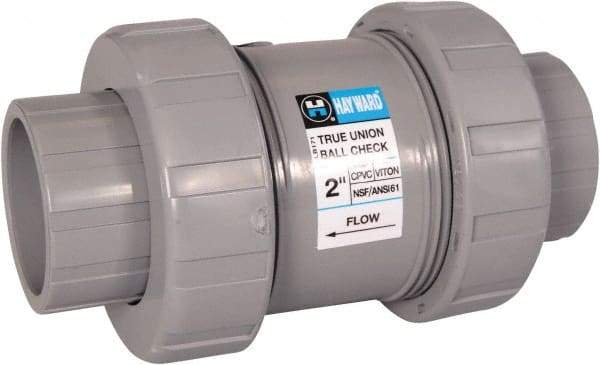 Hayward - 1-1/4" Pipe, PVC True Union Design Ball Valve - Inline - One Way Flow, Socket x Thread Ends, 235 WOG - All Tool & Supply