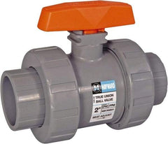 Hayward - 2" Pipe, Full Port, PVC Standard Ball Valve - Bi-Directional, Socket x Thread Ends, Tee Handle, 250 WOG - All Tool & Supply