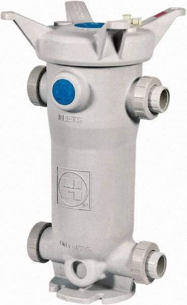 Hayward - 2 Inch Pipe, Threaded End Connections, 31-7/8 Inch Long, Cartridge Filter Housing without Cartridge - 100 Max GPM Flow Rate, 150 psi Max Working Pressure, GFPP per ASTM D4101, Cell Class 85580 Grade, Polypropylene Housing - All Tool & Supply