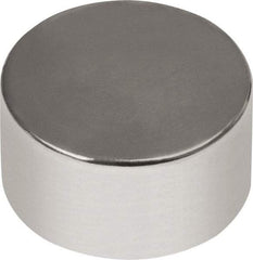 Mag-Mate - 3/8" Diam x 1/4" High Neodymium Rare Earth Magnet - 6.86 Lb Max Capacity, 180°F Max, Nickel Plated - All Tool & Supply