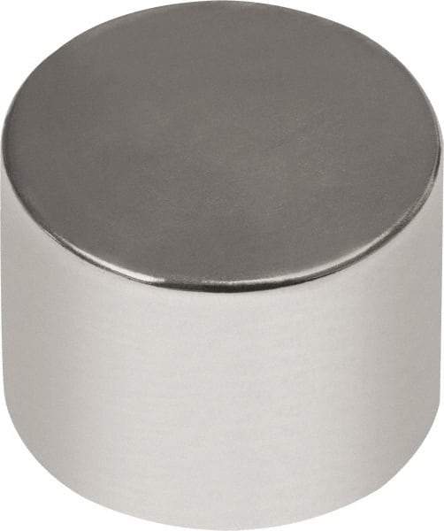 Mag-Mate - 3/8" Diam x 3/8" High Neodymium Rare Earth Magnet - 7.96 Lb Max Capacity, 180°F Max, Nickel Plated - All Tool & Supply