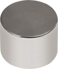 Mag-Mate - 1/4" Diam x 1/4" High Neodymium Rare Earth Magnet - 3.35 Lb Max Capacity, 180°F Max, Nickel Plated - All Tool & Supply