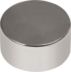 Mag-Mate - 1/4" Diam x 1/8" High Neodymium Rare Earth Magnet - 2.3 Lb Max Capacity, 180°F Max, Nickel Plated - All Tool & Supply