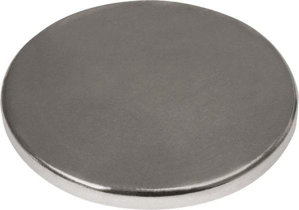 Mag-Mate - 3/4" Diam x 1/16" High Neodymium Rare Earth Magnet - 15.3 Lb Max Capacity, 180°F Max, Nickel Plated - All Tool & Supply