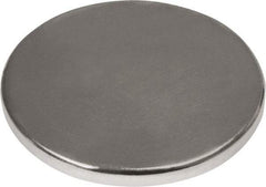 Mag-Mate - 3/4" Diam x 1/16" High Neodymium Rare Earth Magnet - 15.3 Lb Max Capacity, 180°F Max, Nickel Plated - All Tool & Supply