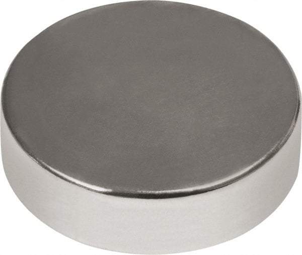 Mag-Mate - 1/2" Diam x 3/16" High Neodymium Rare Earth Magnet - 11.5 Lb Max Capacity, 180°F Max, Nickel Plated - All Tool & Supply