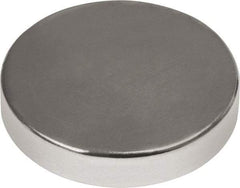 Mag-Mate - 1/2" Diam x 1/8" High Neodymium Rare Earth Magnet - 7.7 Lb Max Capacity, 180°F Max, Nickel Plated - All Tool & Supply