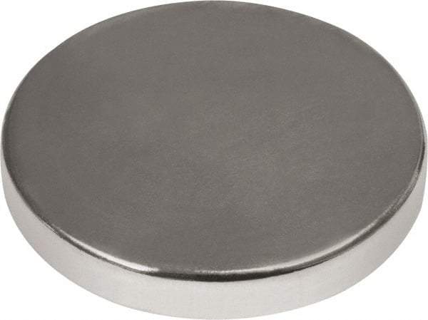 Mag-Mate - 1" Diam x 3/16" High Neodymium Rare Earth Magnet - 38.4 Lb Max Capacity, 180°F Max, Nickel Plated - All Tool & Supply