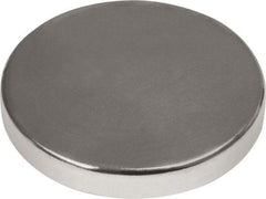 Mag-Mate - 1" Diam x 3/16" High Neodymium Rare Earth Magnet - 38.4 Lb Max Capacity, 180°F Max, Nickel Plated - All Tool & Supply