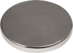 Mag-Mate - 1" Diam x 1/8" High Neodymium Rare Earth Magnet - 37.3 Lb Max Capacity, 180°F Max, Nickel Plated - All Tool & Supply