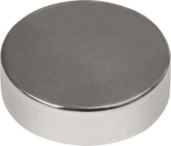 Mag-Mate - 1/2" Diam x 1/8" High Neodymium Rare Earth Magnet - 6.08 Lb Max Capacity, 180°F Max, Nickel Plated - All Tool & Supply