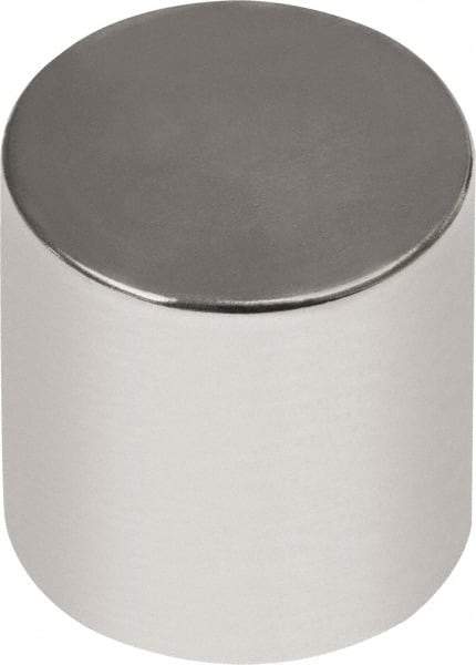 Mag-Mate - 3/8" Diam x 1/2" High Neodymium Rare Earth Magnet - 8.5 Lb Max Capacity, 180°F Max, Nickel Plated - All Tool & Supply