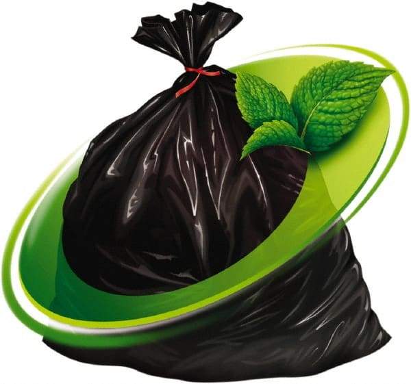 Mint-X - 22µ Thick, Rodent Repellent Trash Bags - High-Density Polyethylene (HDPE), Roll Dispenser, 40" Wide x 48" High, Black - All Tool & Supply