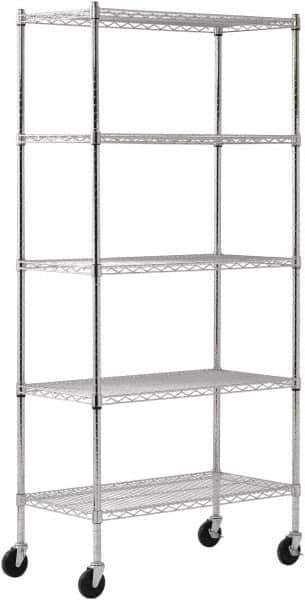 Sandusky Lee - 5 Shelf Wire Shelving Unit - 36" Wide x 18" Deep x 72" High, - All Tool & Supply