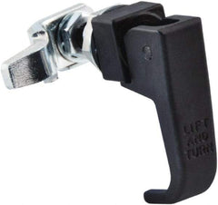 Made in USA - 2-1/4" Long x 3/4" Wide x 2.78" High, Lift & Turn Compression Latch - Zinc Plated Steel, with Black Powder Coat Finish - All Tool & Supply