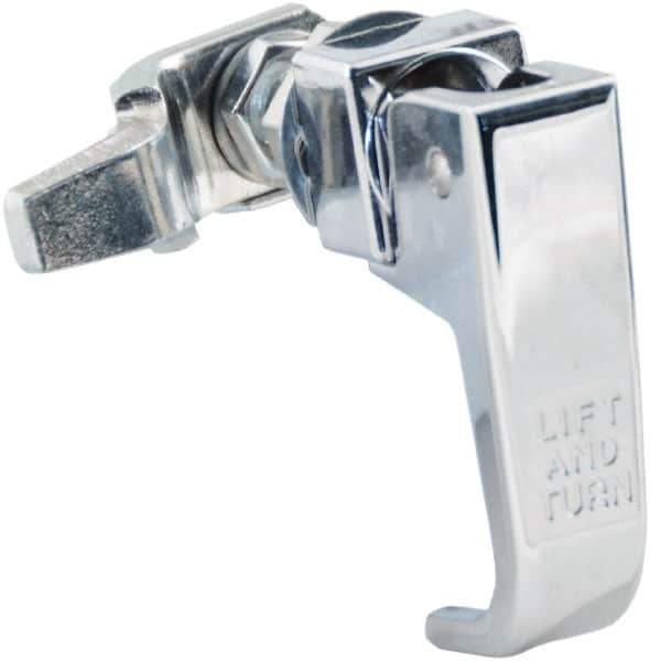 Made in USA - 2-1/4" Long x 3/4" Wide x 2.78" High, Lift & Turn Compression Latch - Zinc Plated Steel, with Polished Chrome Finish - All Tool & Supply