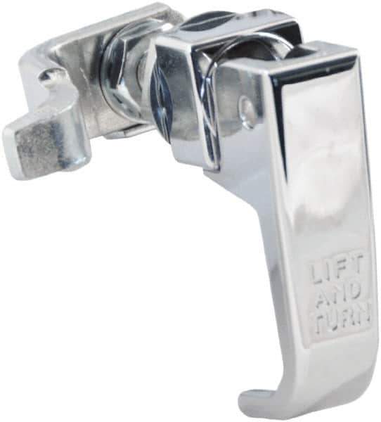 Made in USA - 2-1/4" Long x 3/4" Wide x 2.78" High, Lift & Turn Compression Latch - Zinc Plated Steel, with Polished Chrome Finish - All Tool & Supply