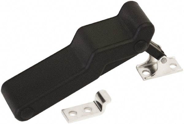 Made in USA - 3.83" Long x 1-1/4" Wide x 0.77" High, Draw Latch - Rubber, with Black Finish - All Tool & Supply