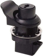 Made in USA - 2.07" Long x 1.13" Wide x .98" High, Push Knob Latch - Plastic, with Black Finish - All Tool & Supply