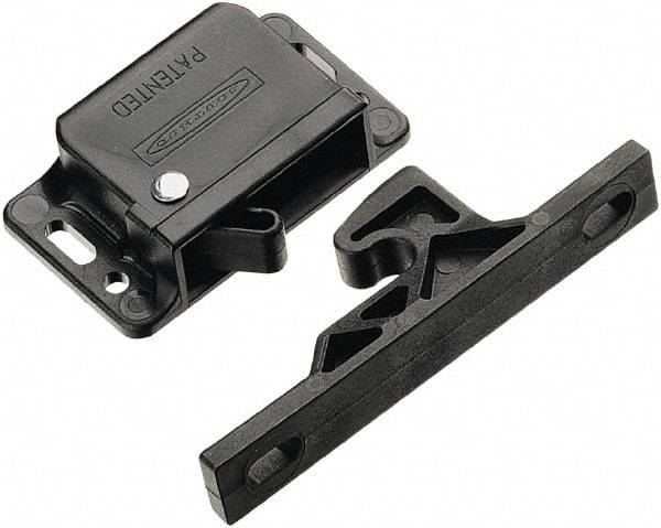 Made in USA - 2.83" Long x 0.67" Wide x 1.05" High, Grabber Catch Latch - Plastic, with Black Finish - All Tool & Supply