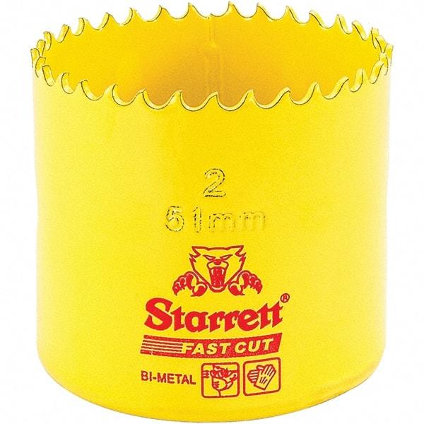 Starrett - 2" Diam, 1-5/8" Cutting Depth, Hole Saw - High Speed Steel Saw, Toothed Edge - All Tool & Supply