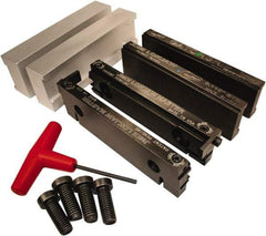 Jet Machining - 6" Jaw Width, " Jaw Height, Standard Vise Jaw Sets - Hardened Steel - All Tool & Supply